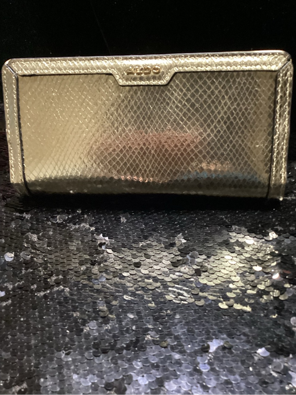 Aldo Metallic Gold Textured Wallet
